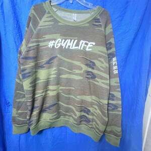 #GYMLIFE Alternative Apparel Camo Eco-Fleece Crewneck Sweatshirt